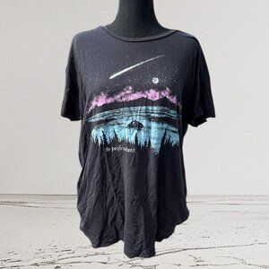 Black Graphic Tee – Pacific Northwest Night Sky Print